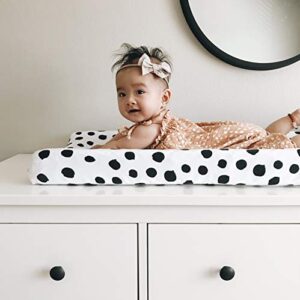 Changing Pad Cover Set | Cradle Sheet 2 Pack 100% Jersey Cotton Black and White Abstract Stripes and Dots by Ely's & Co