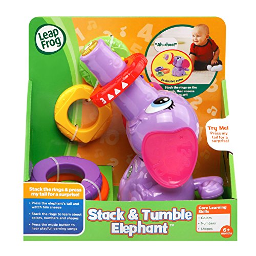LeapFrog Stack and Tumble Elephant (Amazon Exclusive), Purple, 6 pieces