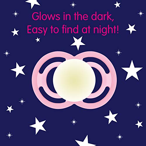 MAM Perfect Night Baby Pacifier, Patented Nipple, Glows in the Dark, 2 Pack, 6-16 Months, Boy (Design May Vary)