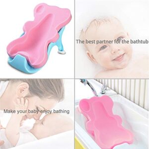 HALLO Soft Infant Bath Sponge Skid Proof Baby Bath Mat Newborn Odor Free (Pink)