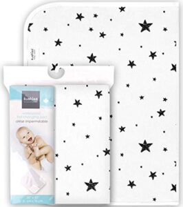 kushies deluxe change pad flannel, scribble stars black & white