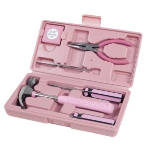 Trimate,PinkTool Set,Includes – Hammer, Screwdriver Set, Pliers (Tool Kit for The Home, Office, or Car)