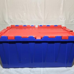 Plastic Storage Bin with Attached flip top lids 22" x 15" x 9" deep.