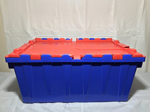 Plastic Storage Bin with Attached flip top lids 22" x 15" x 9" deep.