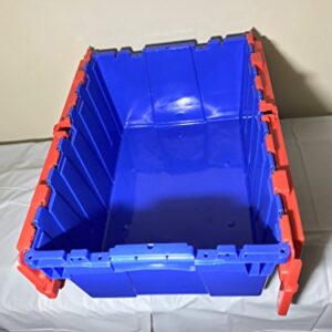 Plastic Storage Bin with Attached flip top lids 22" x 15" x 9" deep.