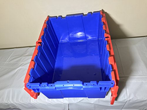 Plastic Storage Bin with Attached flip top lids 22" x 15" x 9" deep.