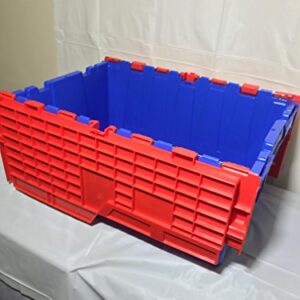 Plastic Storage Bin with Attached flip top lids 22" x 15" x 9" deep.