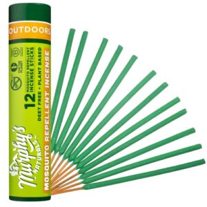murphy’s naturals mosquito repellent incense sticks | deet free with plant based essential oils | 2.5 hour protection | 12 sticks per tube