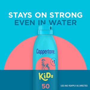 Coppertone Kids Sunscreen Spray SPF 50, Water Resistant Spray Sunscreen for Kids, #1 Pediatrician Recommended Sunscreen Brand, Broad Spectrum SPF 50 Sunscreen Pack, 5.5 Ounce (Pack of 2)