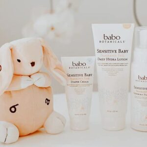 Babo Botanicals Sensitive Baby Fragrance-Free Diaper Cream - with Non-Nano Zinc Oxide, Organic Calendula, Shea & Cocoa Butter - EWG Verified - 3 oz