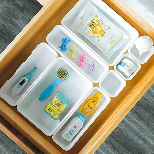 madesmart Baby 8-Piece Interlocking Bin Pack - White | BABY COLLECTION | Customizable Multi-Purpose Storage | Organizer for Baby Care Products, Spoons or Wipes | BPA-Free