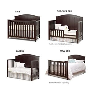 Sorelle Furniture Fairview Crib, Classic 4-in-1 Convertible Crib, Made of Wood, Non-Toxic Finish, Wooden Baby Bed, Toddler Bed, Child’s Daybed and Full-Size Bed, Nursery Furniture - Espresso