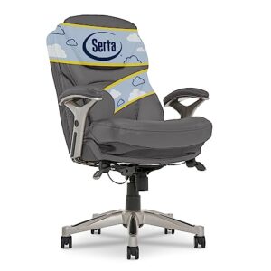 serta ergonomic executive office chair motion technology adjustable mid back design with lumbar support, gray bonded leather