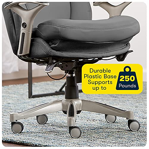 Serta Ergonomic Executive Office Chair Motion Technology Adjustable Mid Back Design with Lumbar Support, Gray Bonded Leather