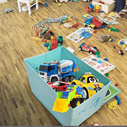 Livememory Toy Car Garage - Toy Car Parking Lot Toy Car Box for Boys with Car Rug Play Mat (Not Included Cars)