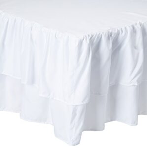 american baby company double layer ruffled crib skirt, white, for boys and girls, 1 count (pack of 1)