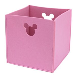 disney felt die cut storage bin, pink, minnie mouse