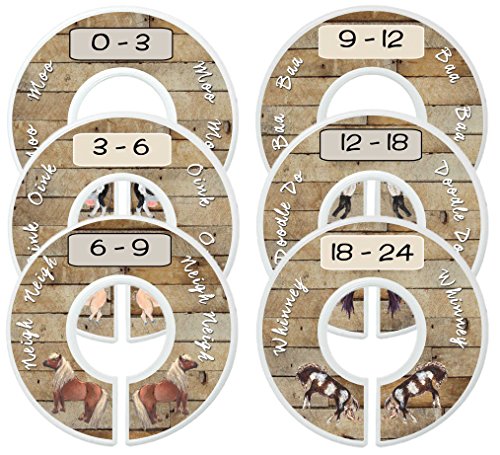 Mumsy Goose Baby Nursery Closet Dividers, Closet Organizers Baby Boy Barnyard