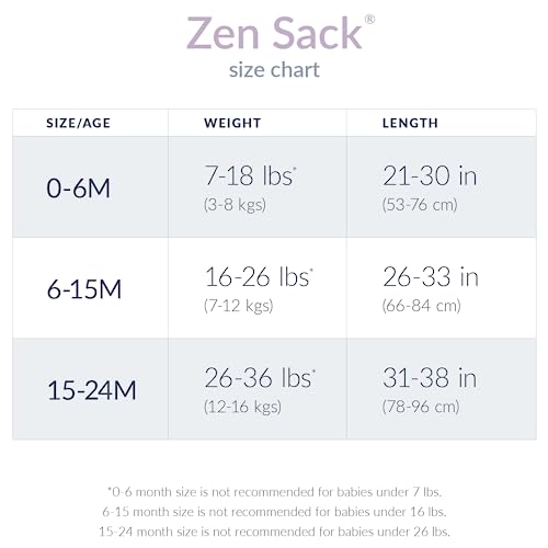 Nested Bean Zen Sack® Premier - Gently Weighted Sleep Sacks | Baby 0-24M | TOG 0.3|Bamboo Cotton Blend | Newborn/Infant Swaddle Transition | Aids Self-Soothing | 2-Way Zipper | Machine Washable