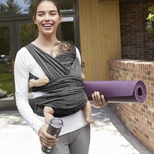 Boppy Baby Carrier - ComfyFit, Heathered Gray, Hybrid Wrap, 3 Carrying Positions, 0m+ 8-35lbs, Soft Yoga-Inspired Fabric with Integrated Storage Pouch