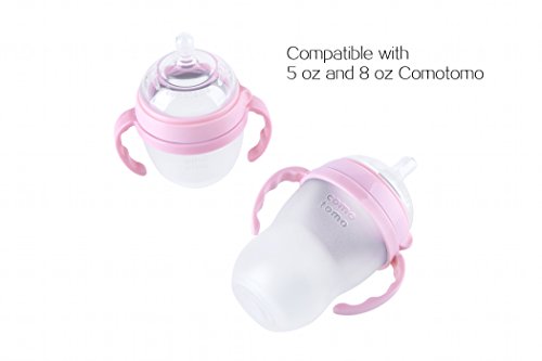 Compatible Bottle Handle for Comotomo, (Pack of 3, Pink)