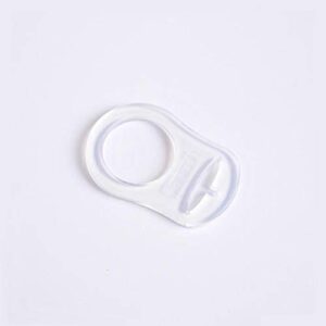 Sutoyuen 10 Clean Food Grade BPA Free Transparent Silicone Adapter Rings Holder for Button Style Maam Dummy Baby Pacifier Soother Teething Ribbon Clip