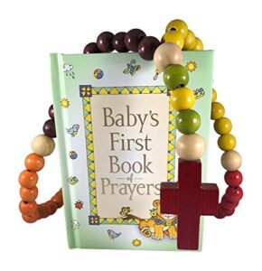 baby catholic baptism gift set, includes baby's first rosary and baby's first book of prayers, perfect baptism, christening, shower gifts