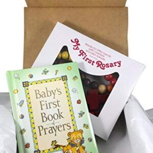 Baby Catholic Baptism Gift Set, Includes Baby's First Rosary and Baby's First Book of Prayers, Perfect Baptism, Christening, Shower Gifts