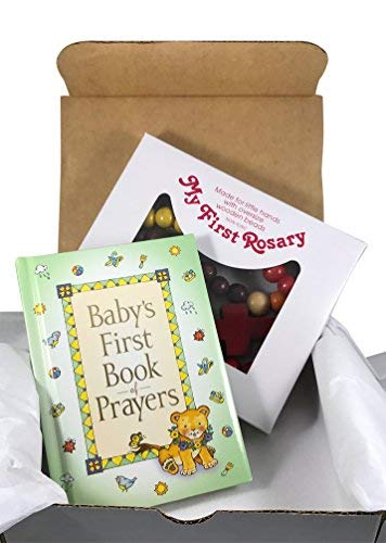 Baby Catholic Baptism Gift Set, Includes Baby's First Rosary and Baby's First Book of Prayers, Perfect Baptism, Christening, Shower Gifts