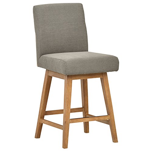 Amazon Brand – Stone & Beam Sophia Modern Swivel Kitchen Counter Height Stool, 39.4"H, Slate Grey