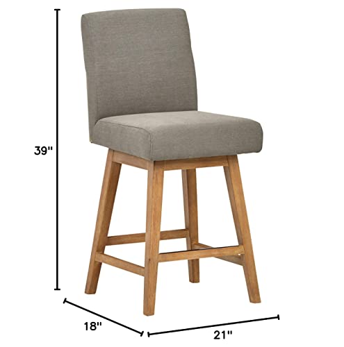 Amazon Brand – Stone & Beam Sophia Modern Swivel Kitchen Counter Height Stool, 39.4"H, Slate Grey