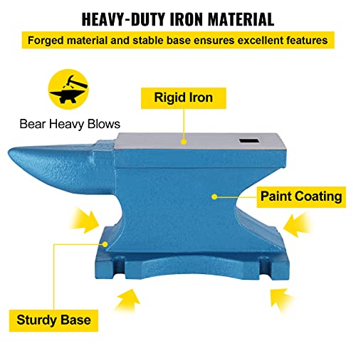 Happybuy Single Horn Anvil 55Lbs, Cast Iron Anvil Blacksmith Withstands Heavy Blows,Anvil Rugged Round Horn Anvil Blacksmith Jewelers Metalsmith Tool, for Sale Forge Tools and Equipment