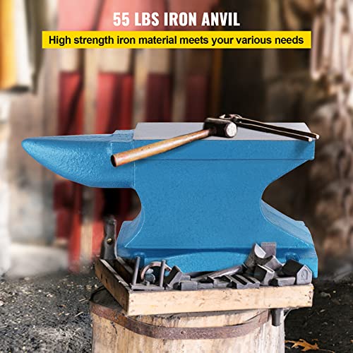 Happybuy Single Horn Anvil 55Lbs, Cast Iron Anvil Blacksmith Withstands Heavy Blows,Anvil Rugged Round Horn Anvil Blacksmith Jewelers Metalsmith Tool, for Sale Forge Tools and Equipment