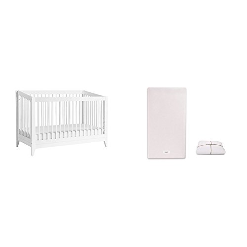 Babyletto Sprout 4-in-1 Convertible Crib with Pure Core Non-Toxic Crib Mattress with Dry Waterproof Cover