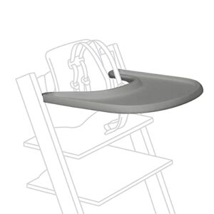 stokke tray, storm grey - designed exclusively for tripp trapp chair + tripp trapp baby set - convenient to use and clean - made with bpa-free plastic - suitable for toddlers 6-36 months
