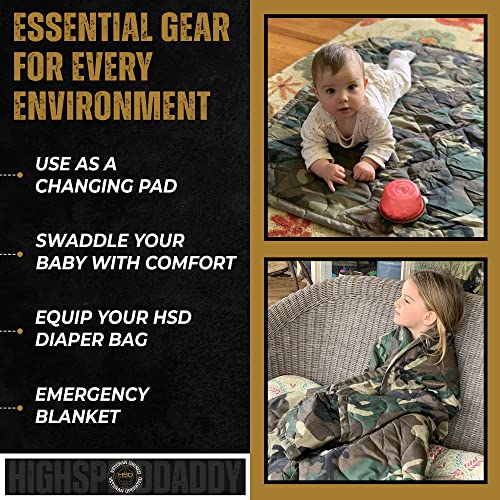 HighSpeedDaddy: Small Woobie Military Blanket & Poncho Liner for Camping & All Weather Use - Water Resistant + Ripstop - Lightweight for Kids Thermal Insulated - Swaddle, Throw, Packable Quilt - 36x30