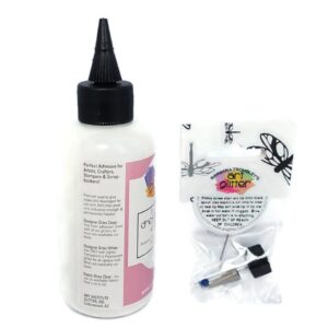 Art Glitter Glue Designer Dries Clear Adhesive 4 oz with Ultra Fine Metal Tip, Standard