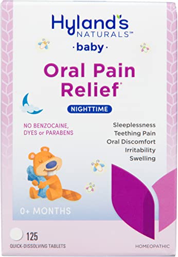 Hyland’s Naturals Baby Nighttime Soothing Tablets with Chamomilla, Natural Relief of Oral Discomfort, Irritability, and Swelling, 125 Count