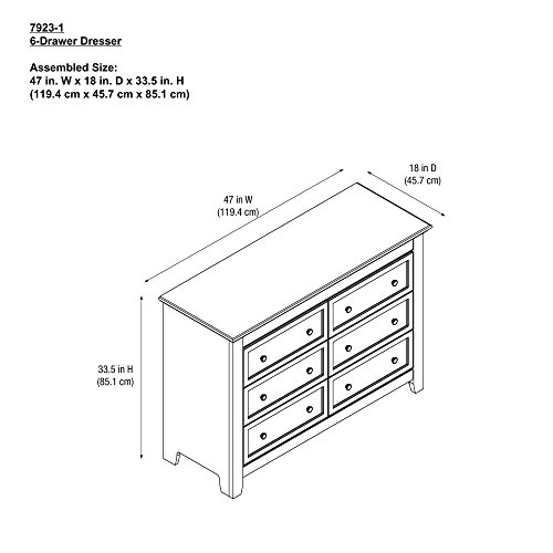 Baby Relax Tia 6-Drawer Dresser, White