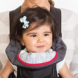 Infantino Swift Classic Carrier with Pocket - 2 Ways to Carry Black Carrier with Wonder Bib & Essentials Storage Front Pocket, Adjustable Back Strap, 1-Piece