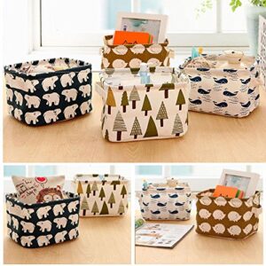 Collapsible Storage Bins Basket Organizers Canvas Bag Foldable Storage BinsToy Organizer for Nursery Storage, Kid's Toy & Laundry, Gift Baskets,Pack of 4