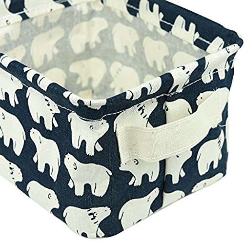 4 Pack Canvas Storage Basket Bins, Home Decor Organizers Bag for Adult Makeup, Baby Toys Liners, Books (4 pack, Tree,bear,hedgehog,whale)