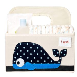 3 Sprouts Baby Diaper Caddy - Organizer Basket for Nursery, Whale