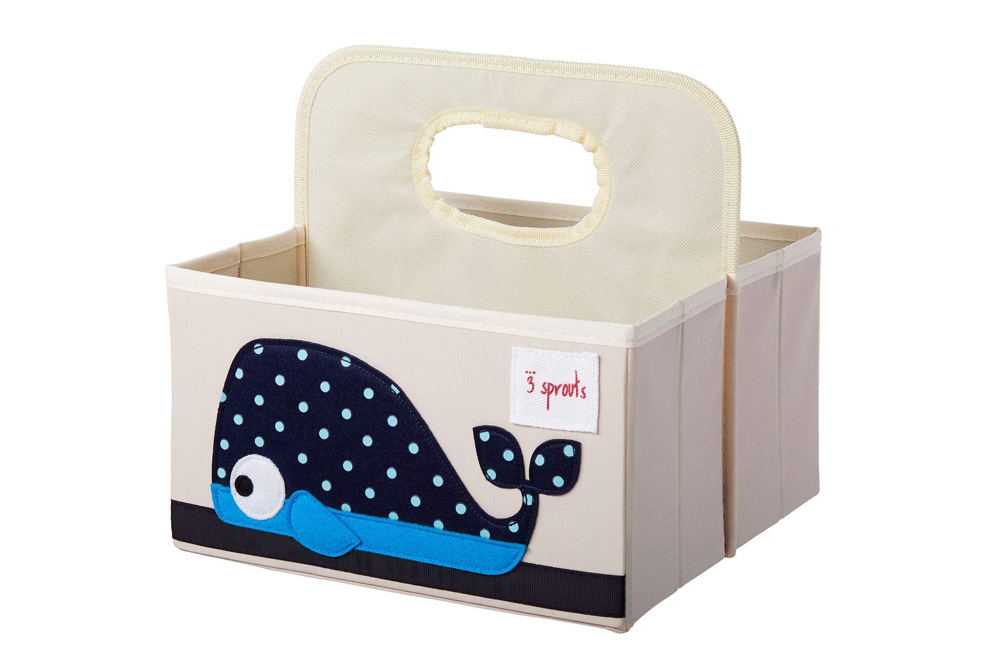 3 Sprouts Baby Diaper Caddy - Organizer Basket for Nursery, Whale