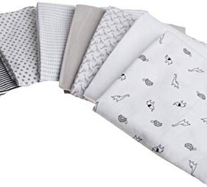 Simple Joys by Carter's Baby 7-pack Flannel Receiving Blankets, grey/white/black, One Size