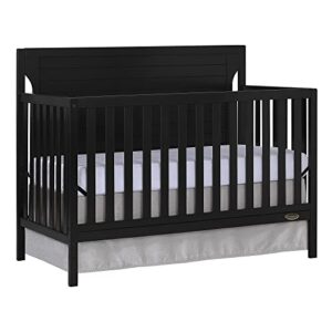dream on me cape cod 5-in-1 convertible crib, black , 50x30x44 inch (pack of 1)
