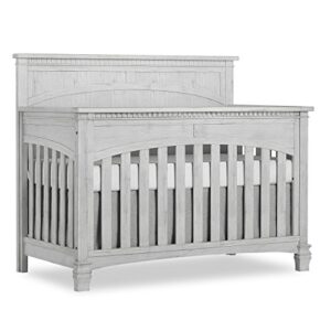 dream on me evolur santa fe 5-in-1 convertible crib in antique mist, greenguard gold certified, features 3 mattress heights, wooden nursery and bedroom furniture, baby crib