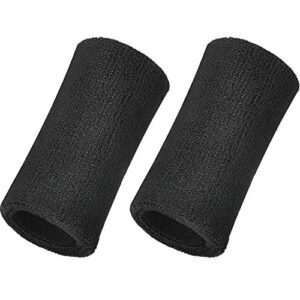 WILLBOND 6 Inch Wrist Sweatband Sport Wristbands Elastic Athletic Wrist Bands for Sports (Black)