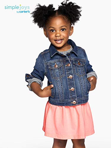 Simple Joys by Carter's Toddler Girls' Knit Scooters (Skirt with Built-in Shorts), Pack of 2, Navy Dots/Pink, 5T