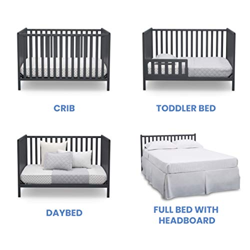 Delta Children Fancy 4-in-1 & Mattress, Dark Chocolate with Twinkle Stars Crib & Toddler Mattress